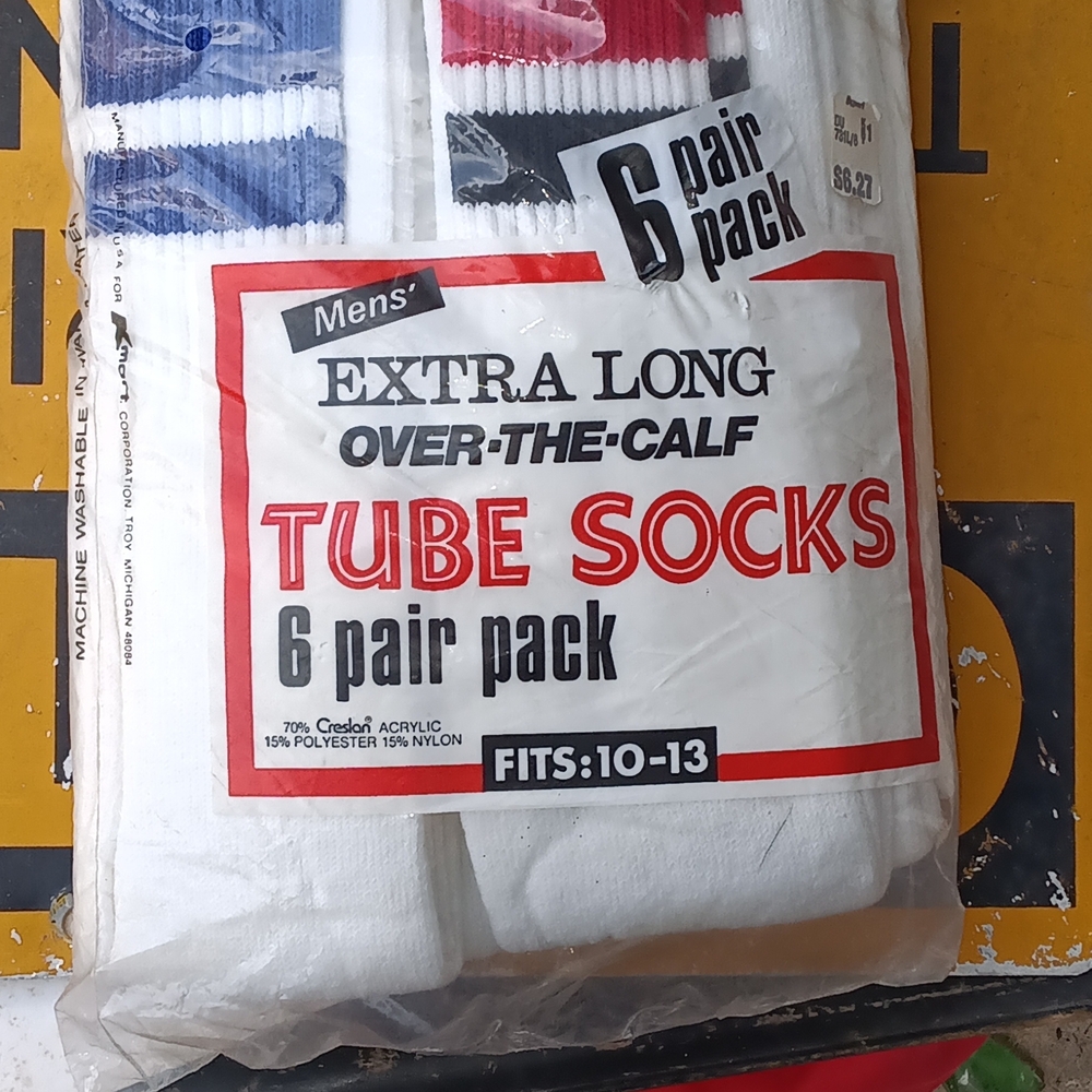 Men's Extra Long Over-The-Calf Tube Socks - White (6 Pair Pack)